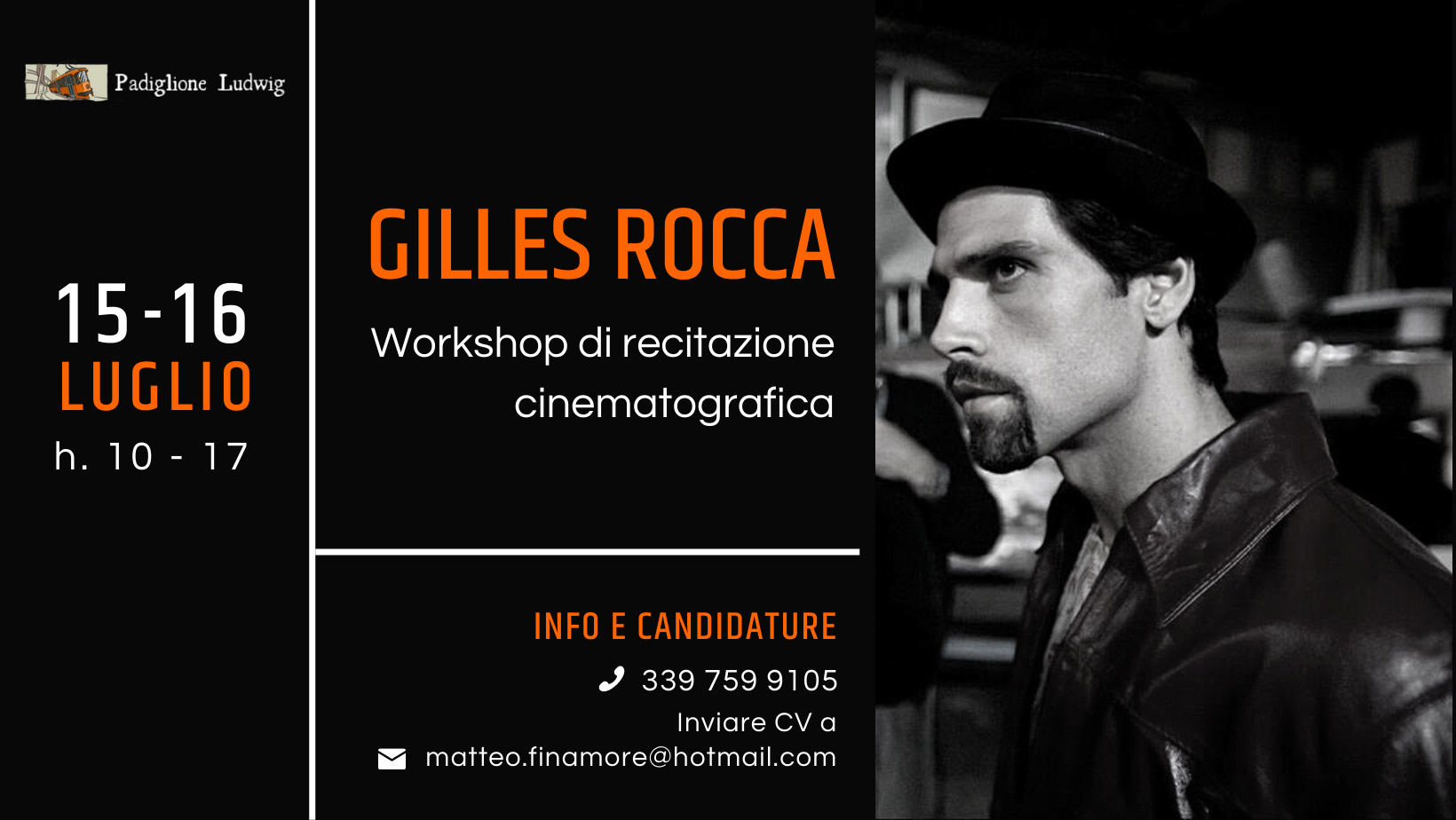 Workshop di recitazione cinematografica a cura di Gilles Rocca